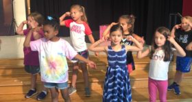 Kids in after-school theater acting classes